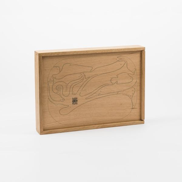 16 Animali / 16 Pesci Danese Milano, puzzle in legno di Enzo Mari