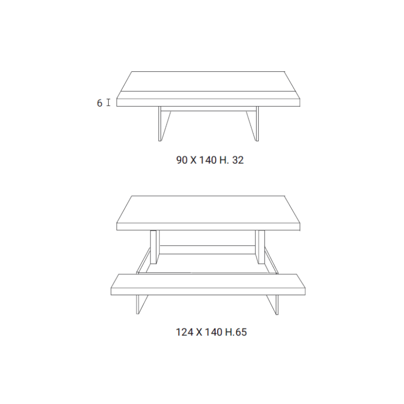 Tavolino Elevabile Markus - Ozzio Italia