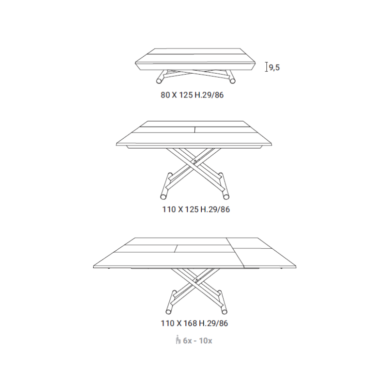 Tavolino Trasformabile Leonardo - Ozzio Italia