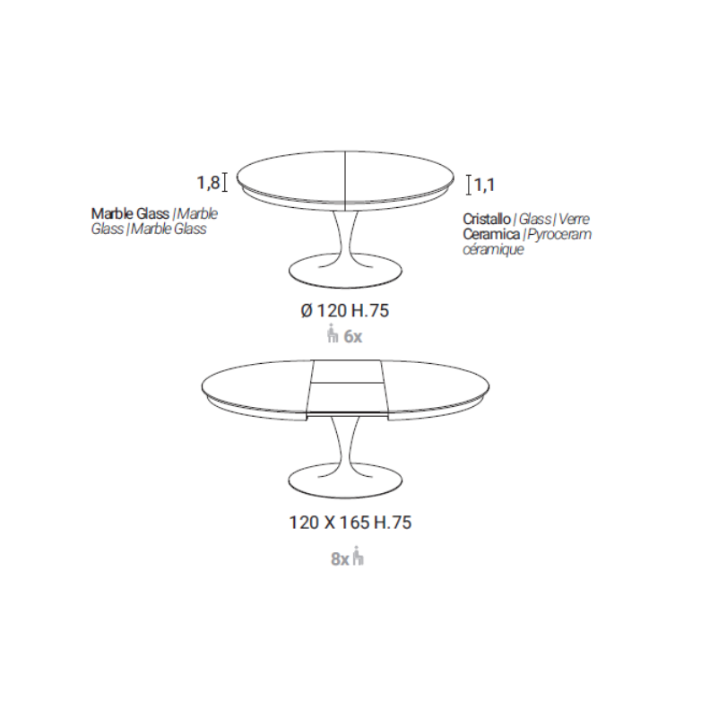 Tavolo Rotondo Allungabile Eclipse