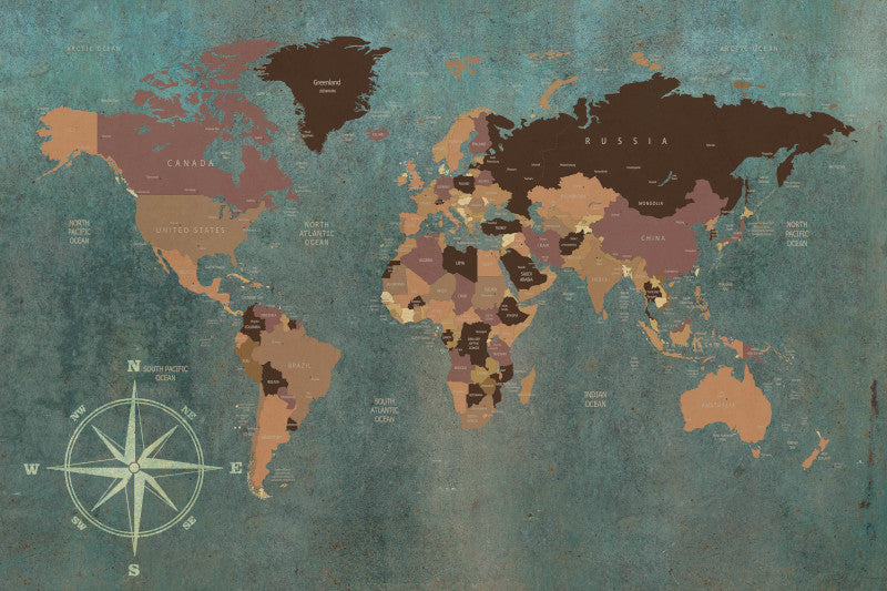 Carta da parati World Map - Instabilelab