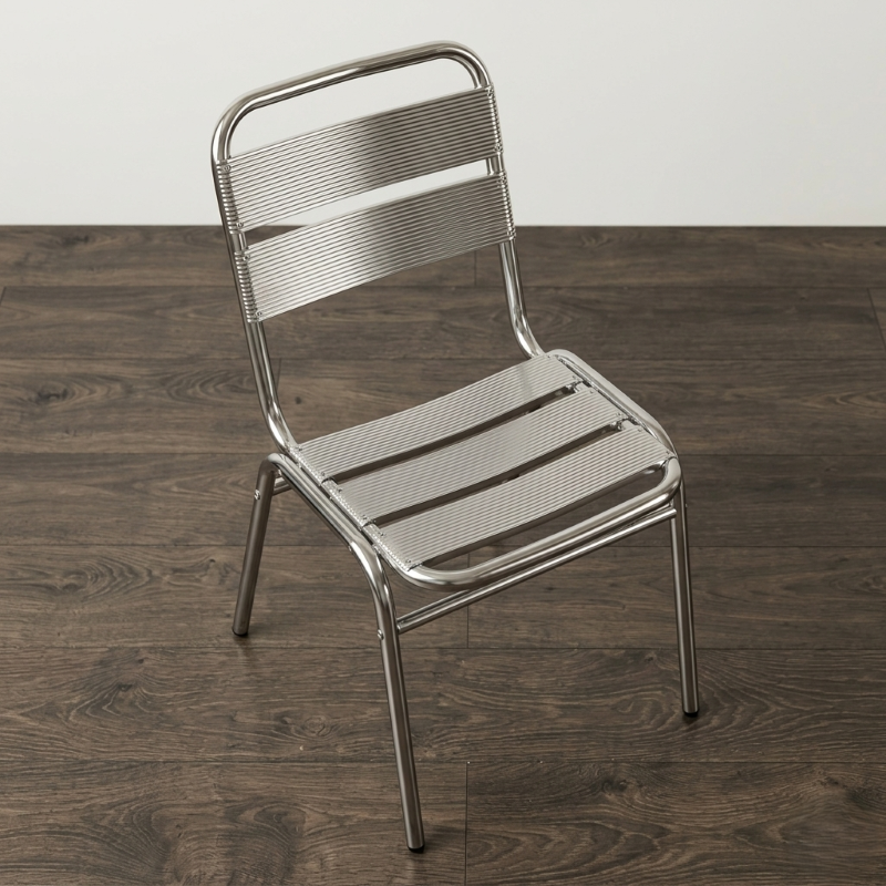 Vista dall'alto sedia Alu in metallo per arredamento contract