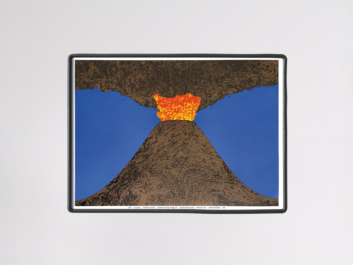 Dieci, il Vulcano Danese Milano, stampa serigrafica di Enzo Mari