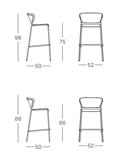 Sgabello Lisa Tecnopolimero