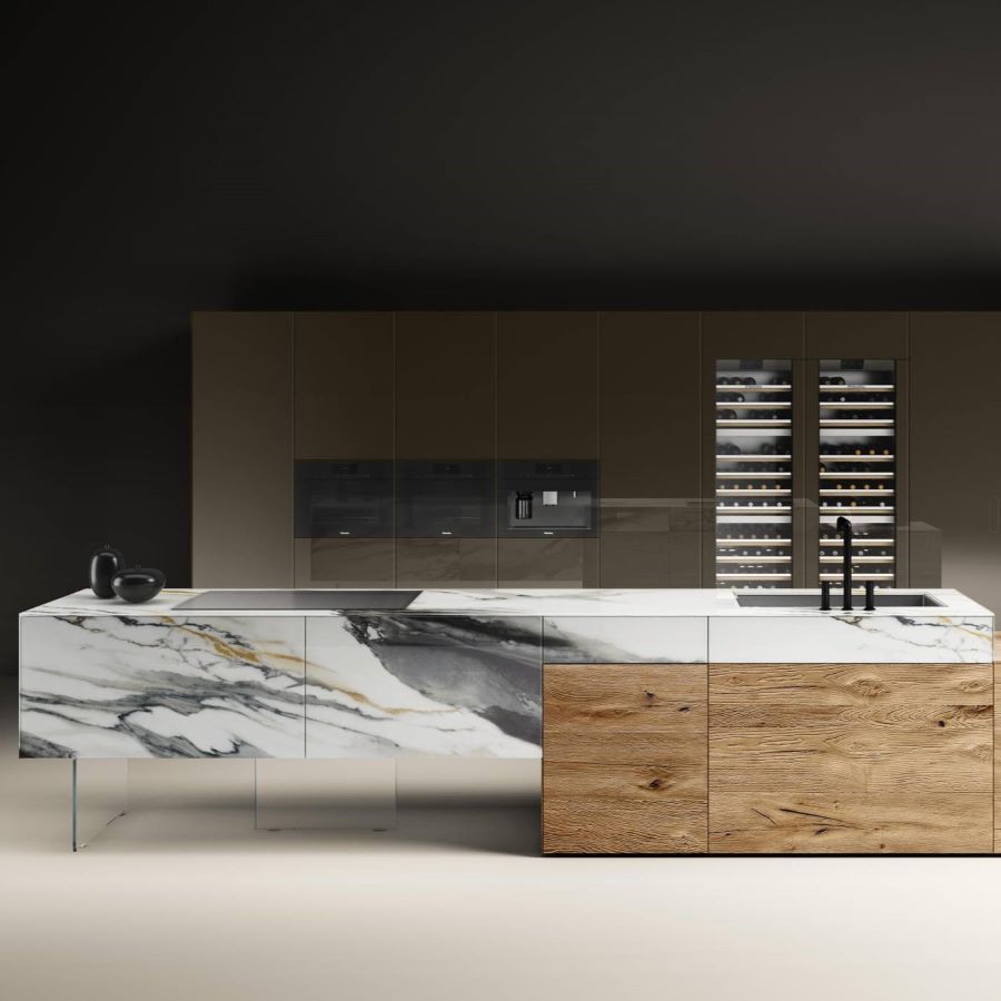 Cucina su misura 36e8 Marble XGlass - Lago