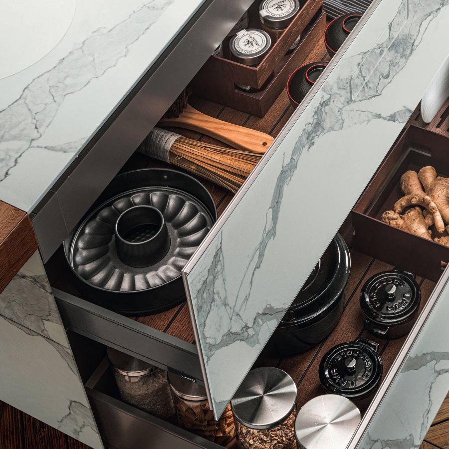 Cucina su misura 36e8 Marble XGlass - Lago