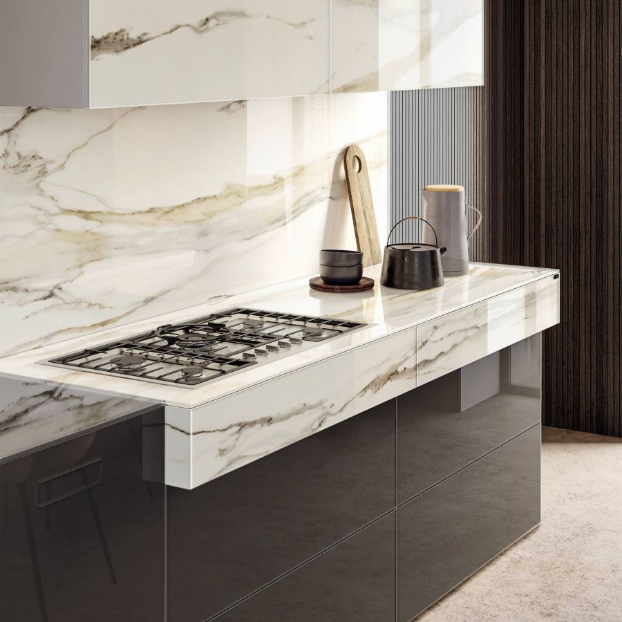 Cucina su misura 36e8 Marble XGlass - Lago