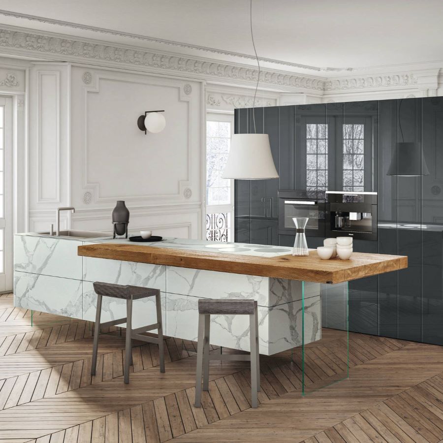 Cucina su misura 36e8 Marble XGlass - Lago