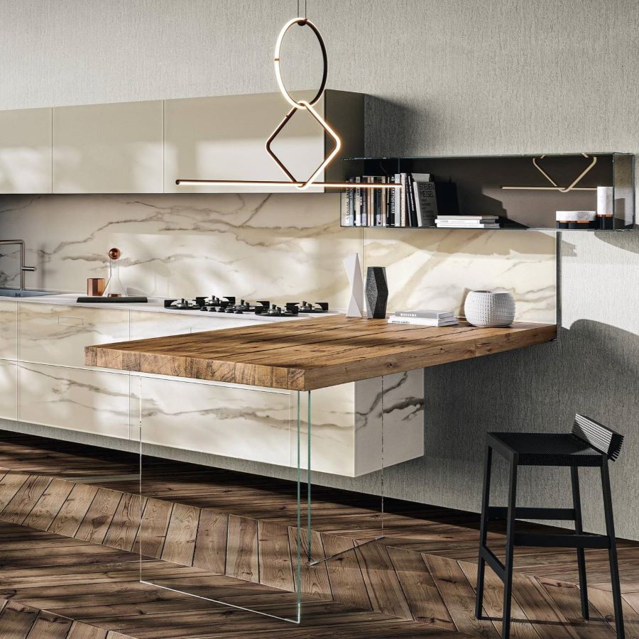 Cucina su misura 36e8 Marble XGlass - Lago