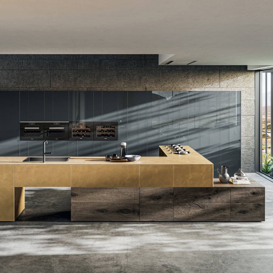 Cucina su misura 36e8 Metal Xglass - Lago