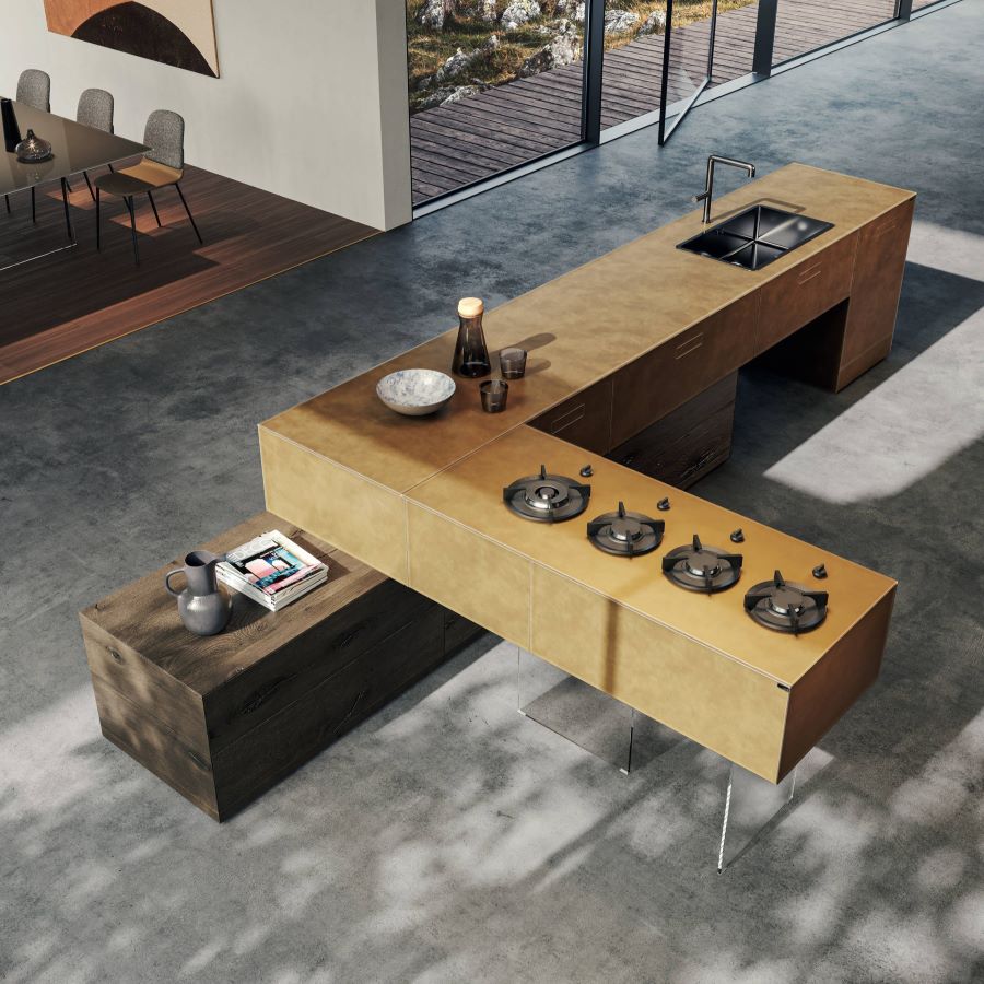 Cucina su misura 36e8 Metal Xglass - Lago