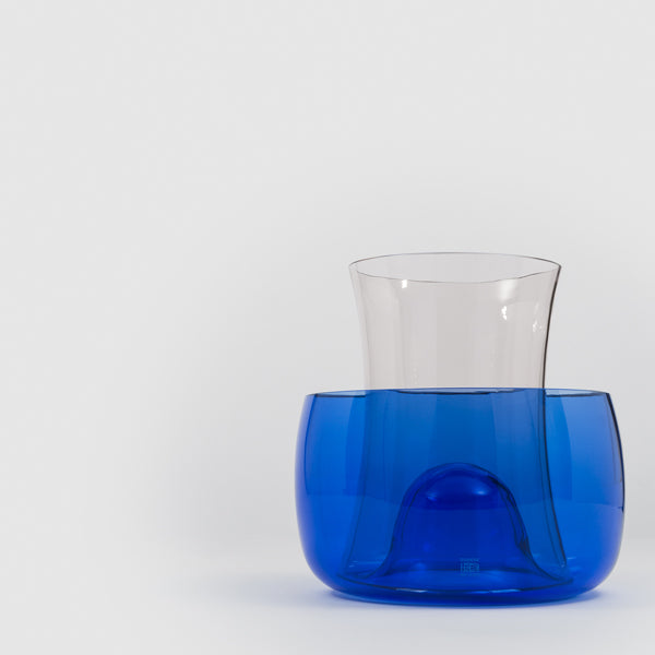Murano E Danese Milano, vaso e coppa in vetro di Murano di Enzo Mari