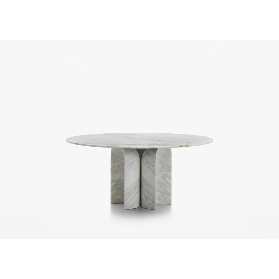 Tavolo rotondo Le Cupole Acerbis in marmo, design Francesco Meda e David Lopez Quincoces