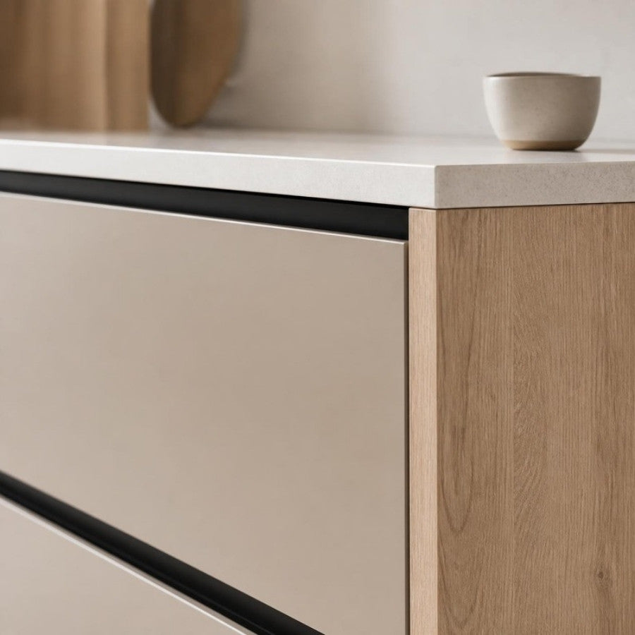 Cucina modulare Duna Pozzoli dettaglio materiali
