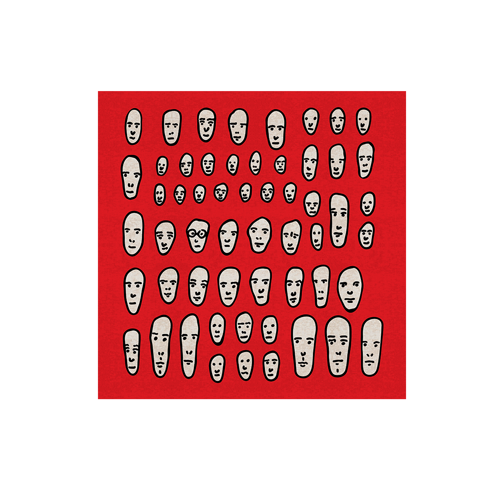 Tappeto Faces on Red Qeeboo