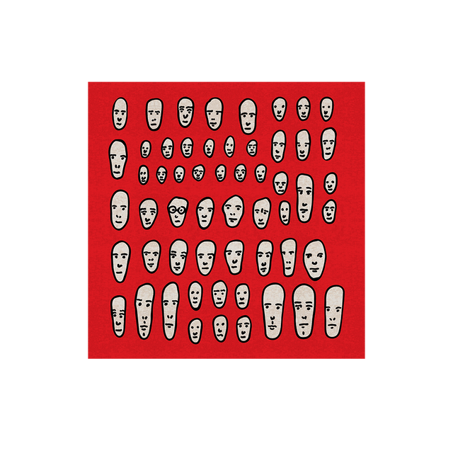 Tappeto Faces on Red Qeeboo