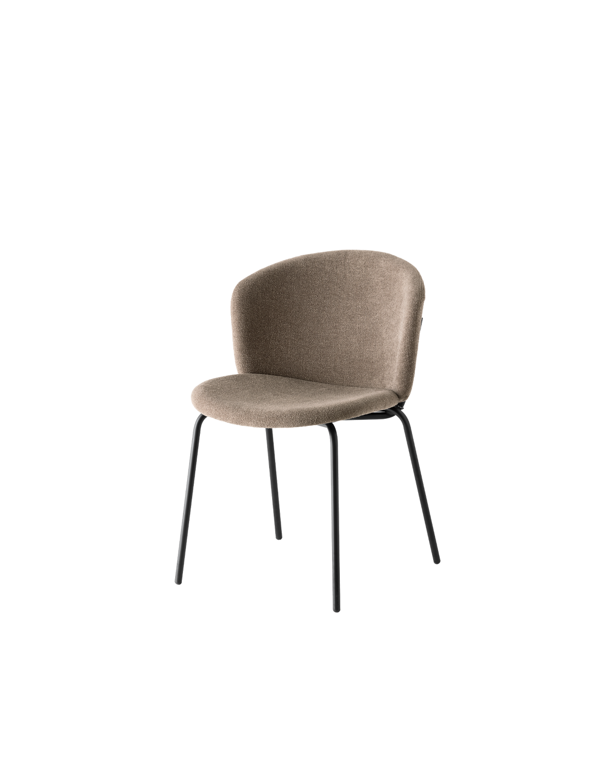 Sedia Desy Mid Connubia con struttura nero opaco e tessuto Rain tortora