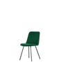 Sedia Hedra Connubia con gambe in metallo nero opaco e seduta in tessuto Cros verde bosco