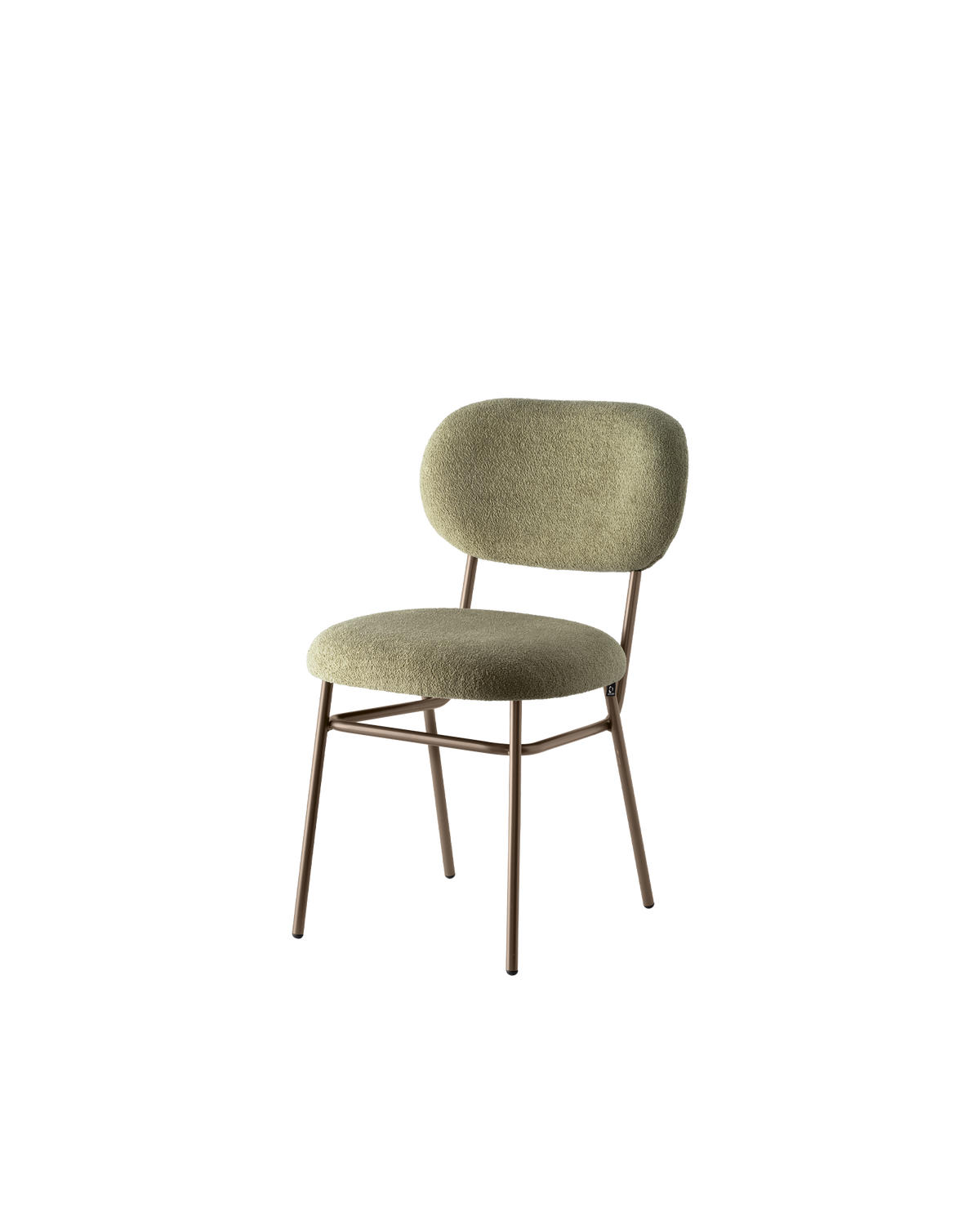 Sedia Pad Connubia con struttura lava opaco e rivestimento Etienne salvia