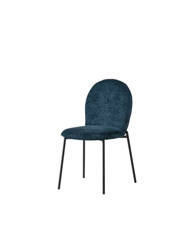 Sedia Riley Mid Connubia con base nero opaco e scocca imbottita