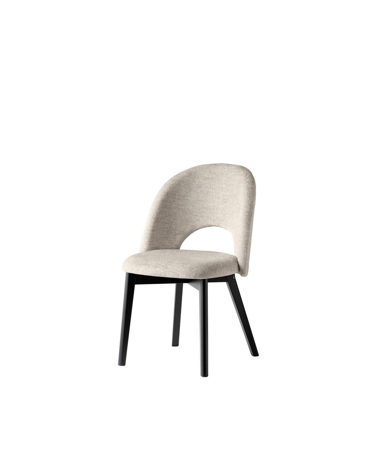 Sedia Tuka Mid Hole Connubia con gambe in legno e tessuto Enil sabbia