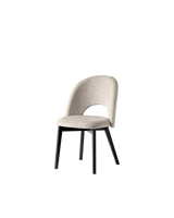 Sedia Tuka Mid Hole Connubia con gambe in legno e tessuto Enil sabbia