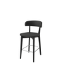 Sgabello Siren Connubia con gambe in legno grafite e seduta in similpelle nera