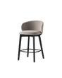 Sgabello Tuka Connubia con gambe in legno grafite e tessuto Mat sabbia