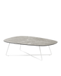 Tavolino Ciop Connubia con base bianca e piano in ceramica Arenaria