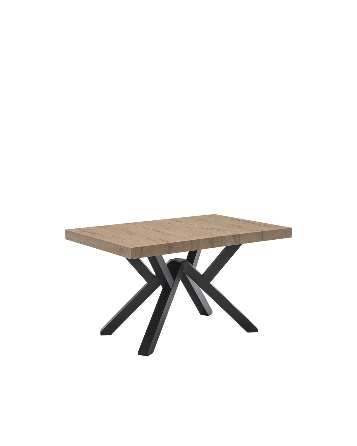 Tavolo allungabile Mikado Connubia con base nera e piano rovere tabacco