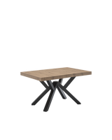 Tavolo allungabile Mikado Connubia con base nera e piano rovere tabacco