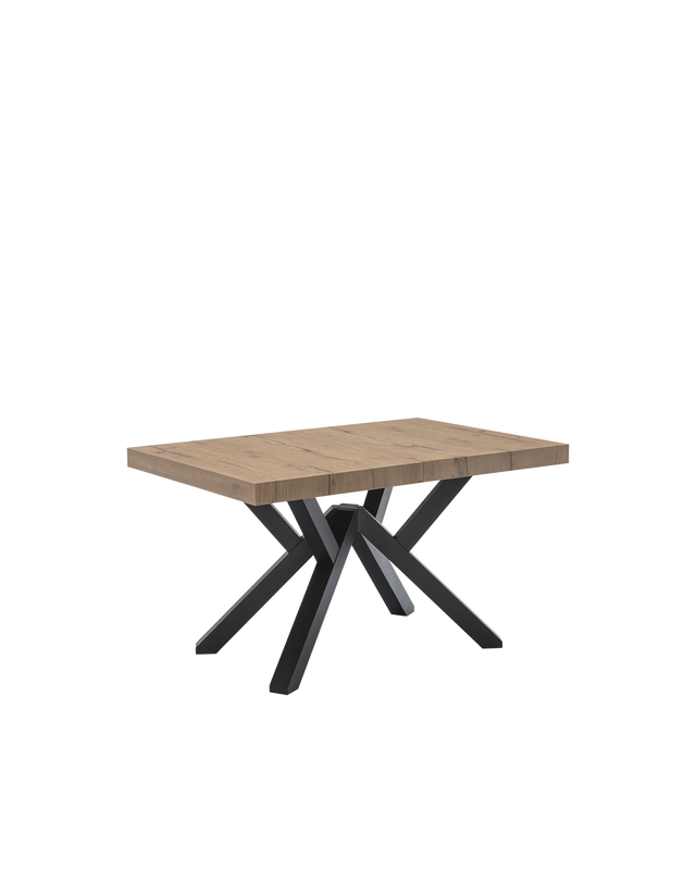 Tavolo allungabile Mikado Connubia con base nera e piano rovere tabacco