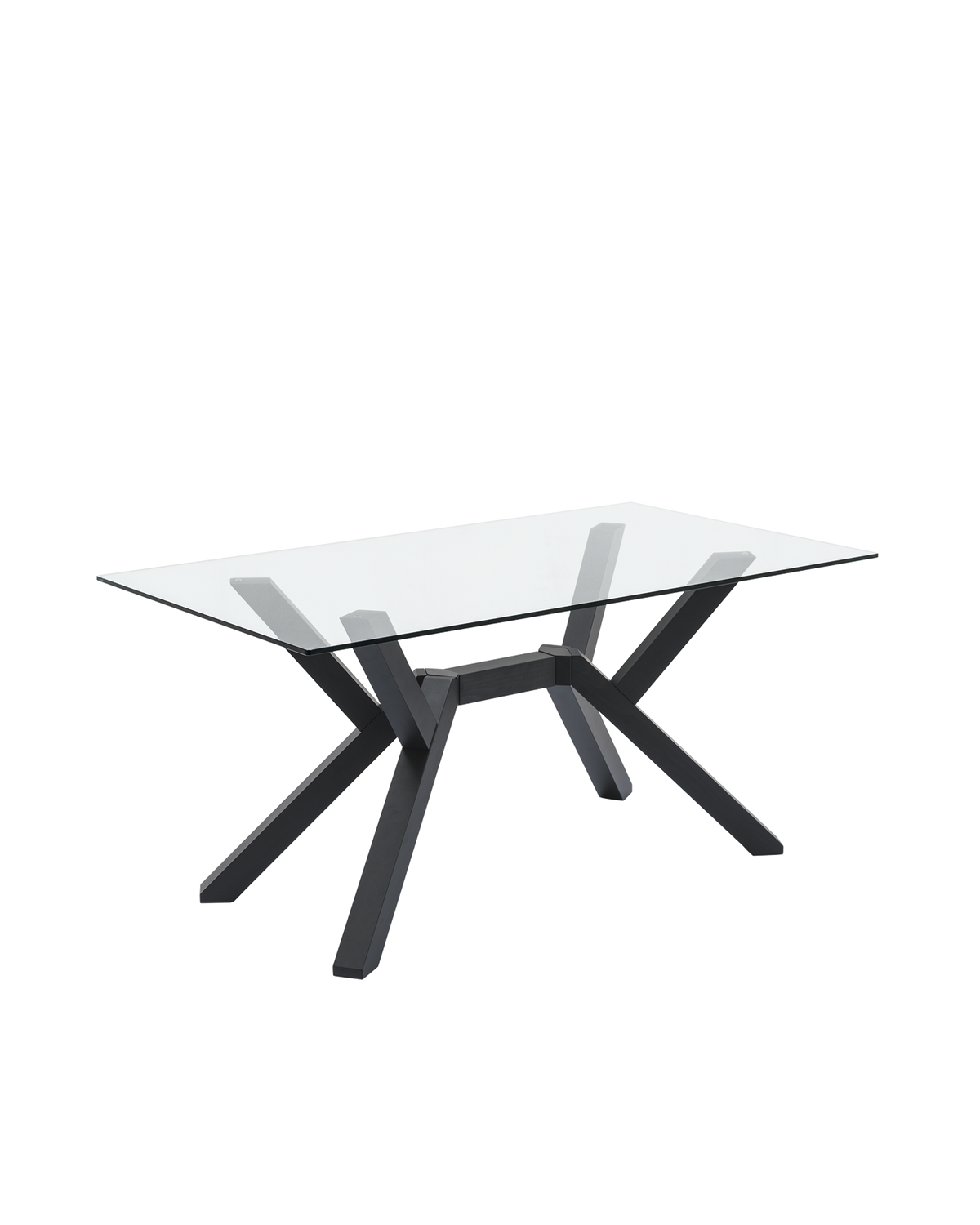 Tavolo Mikado Connubia con base in legno grafite e piano in vetro