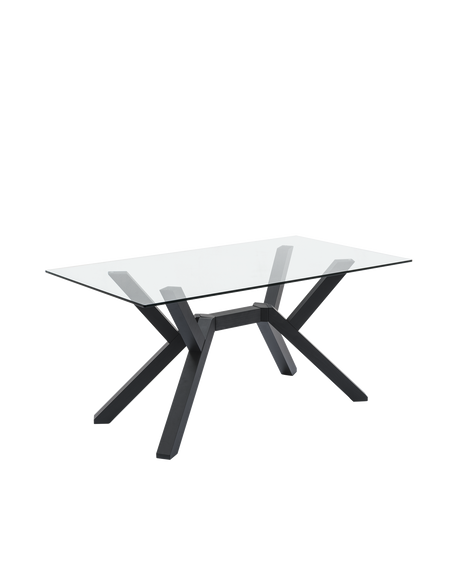 Tavolo Mikado Connubia con base in legno grafite e piano in vetro