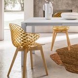 Sedie Saint Tropez Calligaris in rovere naturale e ambra in sala da pranzo