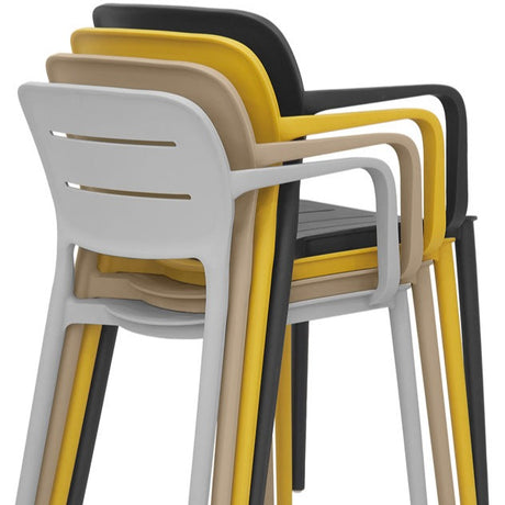 Sedia outdoor impilabile con braccioli Milano - Pozzoli