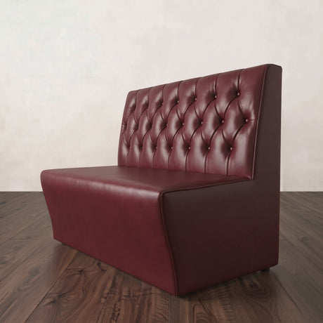 Panca London con schienale capitonné in ecopelle rossa