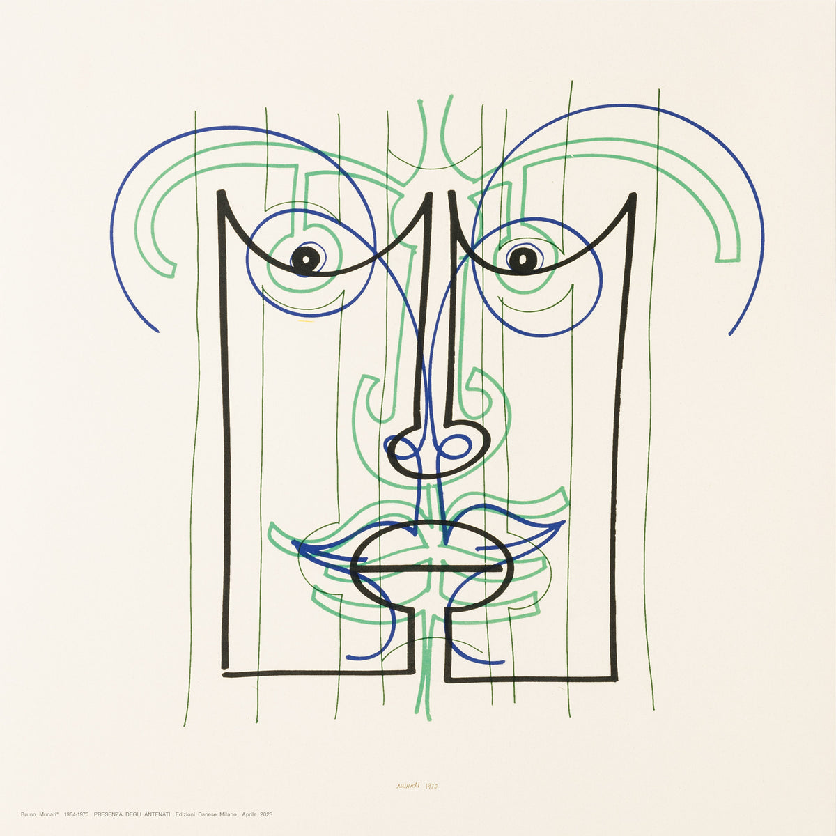 Presenza degli antenati II Danese Milano, stampa serigrafica di Bruno Munari