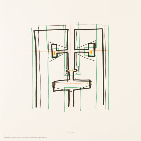 Presenza degli antenati IV Danese Milano, stampa serigrafica di Bruno Munari