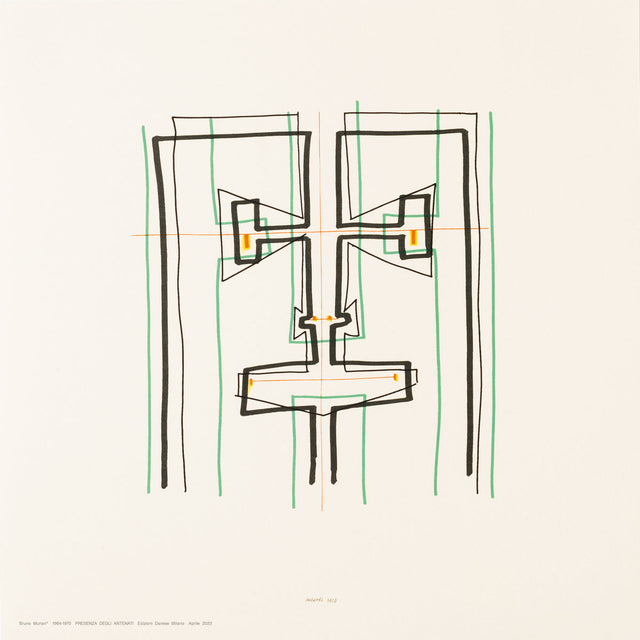 Presenza degli antenati IV Danese Milano, stampa serigrafica di Bruno Munari