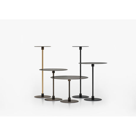 Tavolini Gong Acerbis in metallo design Gianfranco Frattini