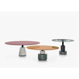 Tavolini Menhir Acerbis con rocchi in marmo design Stoppino e Acerbis