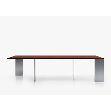Tavolo Axis Acerbis design Gabriele e Oscar Buratti con gambe in acciaio lucido