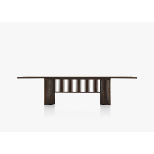 Tavolo Maestro Acerbis in legno con base a listelli, design Gianfranco Frattini