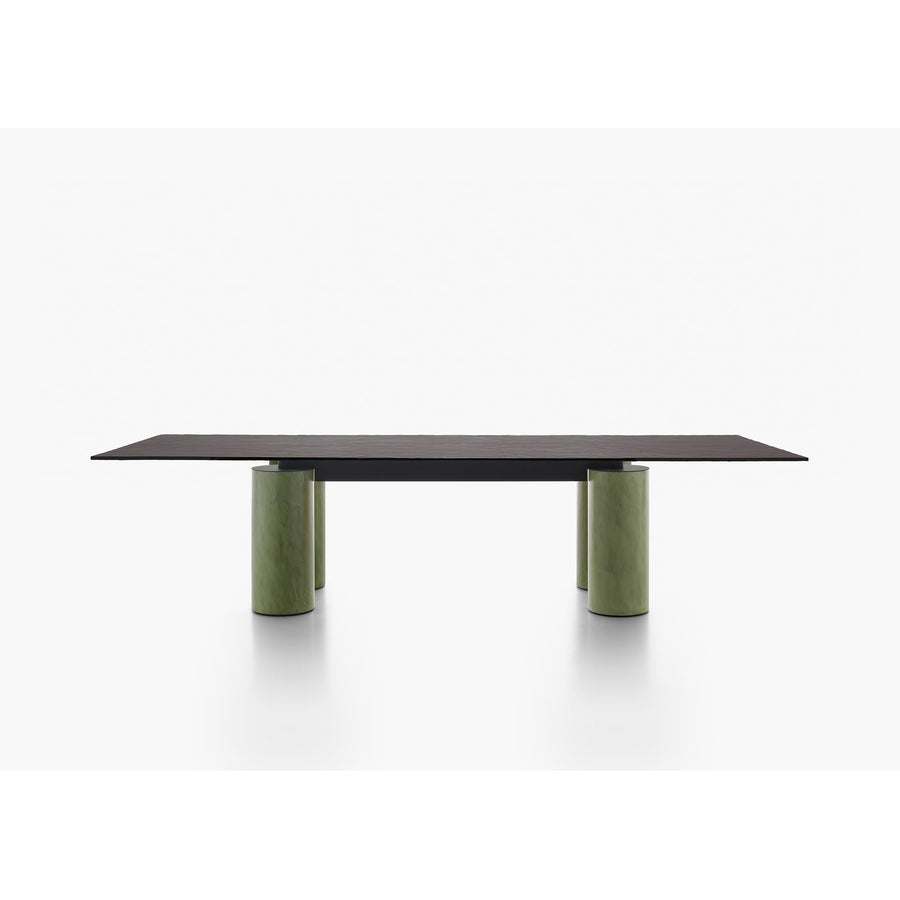 Tavolo Serenissimo Acerbis con colonne in encausto, design Lella e Massimo Vignelli e David Law