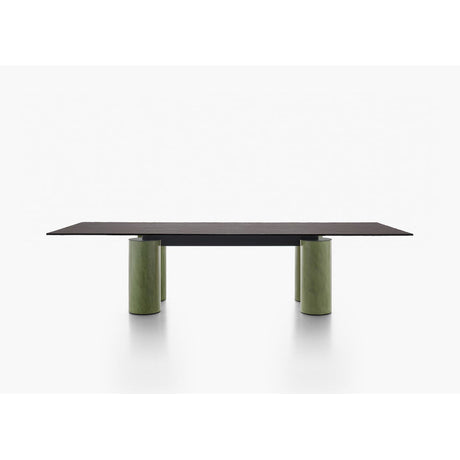 Tavolo Serenissimo Acerbis con colonne in encausto, design Lella e Massimo Vignelli e David Law