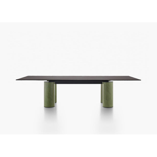 Tavolo Serenissimo Acerbis con colonne in encausto, design Lella e Massimo Vignelli e David Law