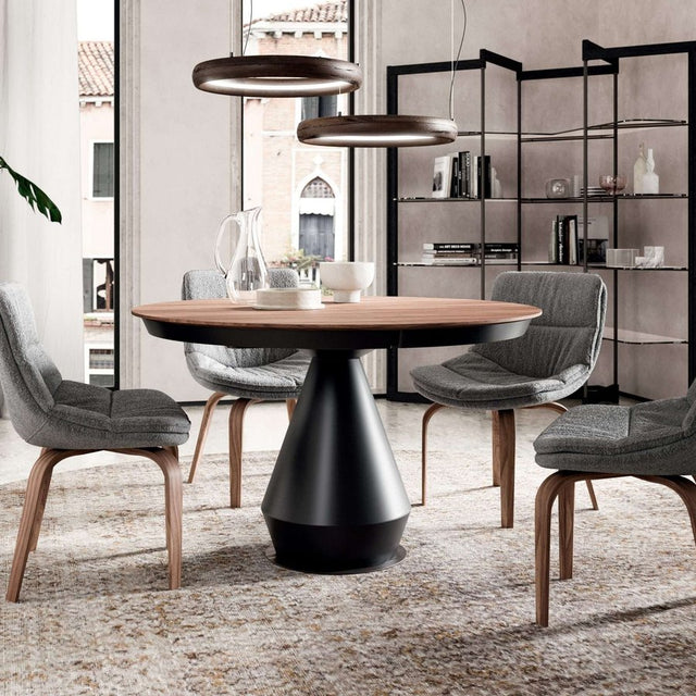 Tavolo Rotondo Allungabile Lycos Legno Ozzio Italia
