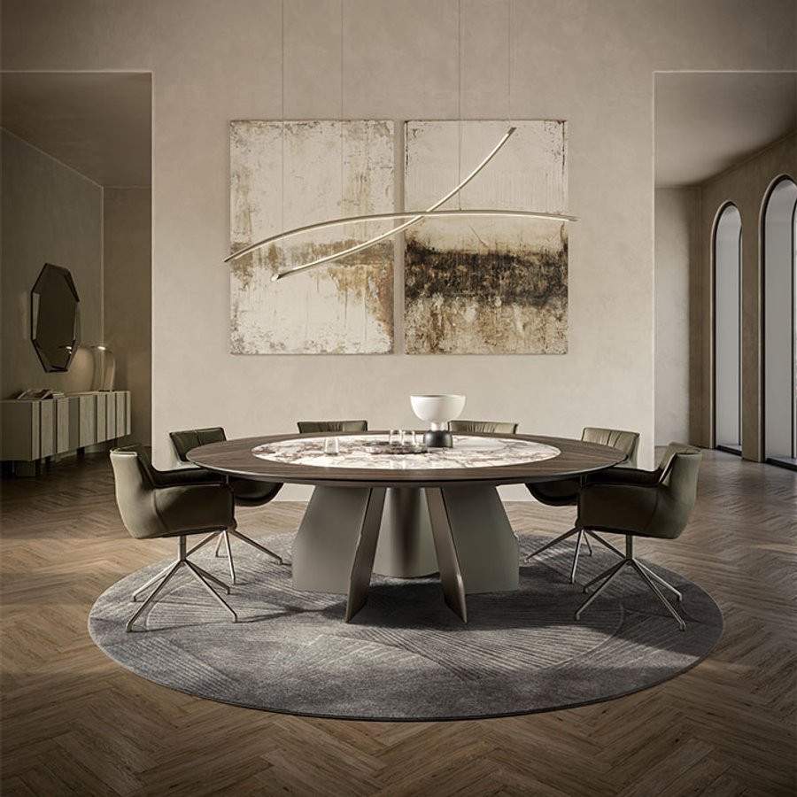 Tavolo Senator Ker-Wood Round Cattelan Italia